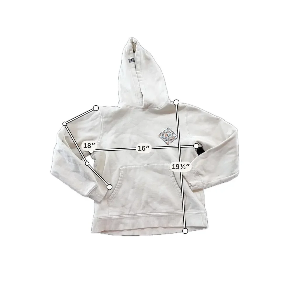 Salty Crew Hoodie Sweatshirt Kids M White Floral Graphic Logo Pullover Fleece